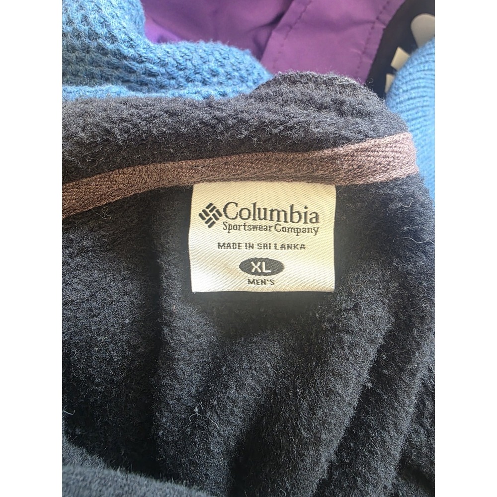 Columbia Men's Hoodie XL Black Pullover Sweatshirt Fleece Pocket Outdoor - Picture 7 of 7
